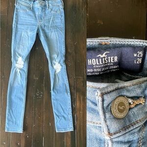 Hollister Mid-Rise Distressed Jeggings Size 25